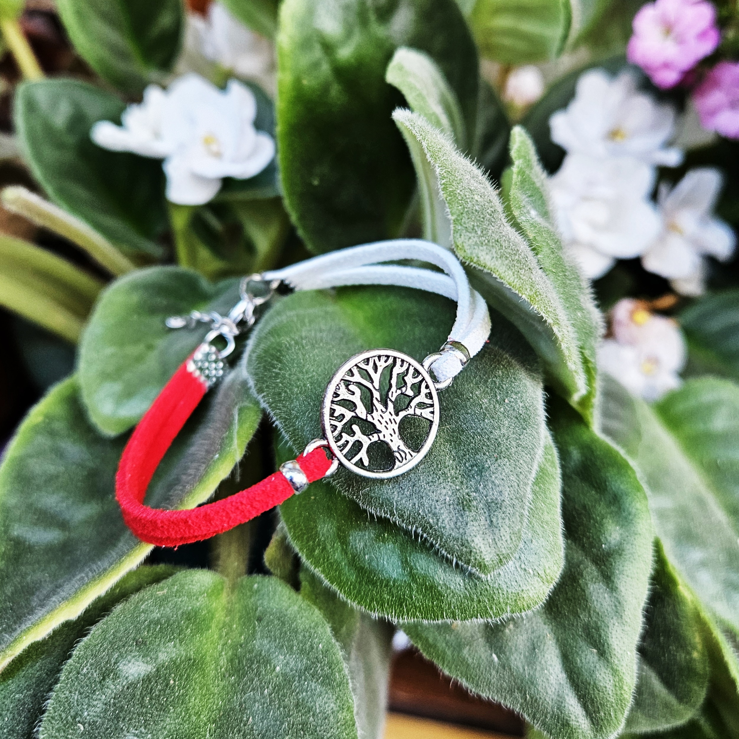 Martisor Bratara Copacul vietii, din piele intoarsa eco lucrata manual by Wild Bracelets - imagine 3