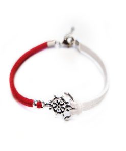 Martisor Bratara Ancora cu Timona, din piele intoarsa eco lucrata manual by Wild Bracelets