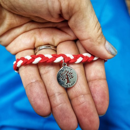 Martisor Bratara Copacul vietii my family, din piele intoarsa eco impletita lucrata manual by Wild Bracelets - imagine 4