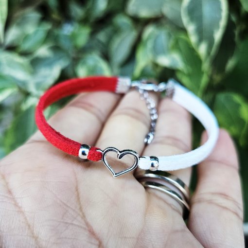 Martisor Bratara Inimioara, din piele intoarsa eco lucrata manual by Wild Bracelets - imagine 6