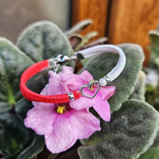 Martisor Bratara Inimioara, din piele intoarsa eco lucrata manual by Wild Bracelets - imagine 8