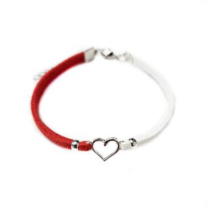 Martisor Bratara Inimioara, din piele intoarsa eco lucrata manual by Wild Bracelets