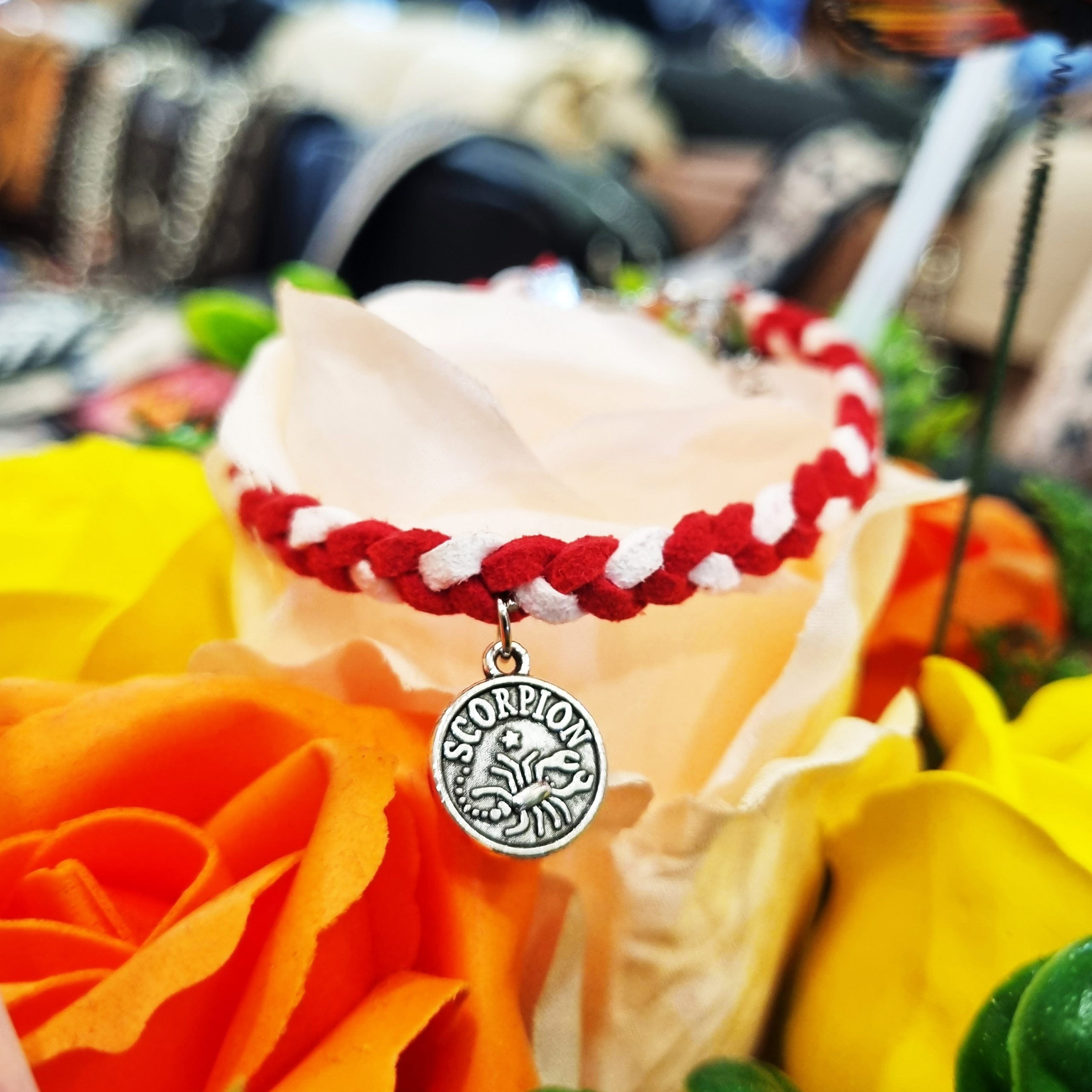 Martisor Bratara Zodia Scorpion, din piele intoarsa eco impletita lucrata manual by Wild Bracelets - imagine 2