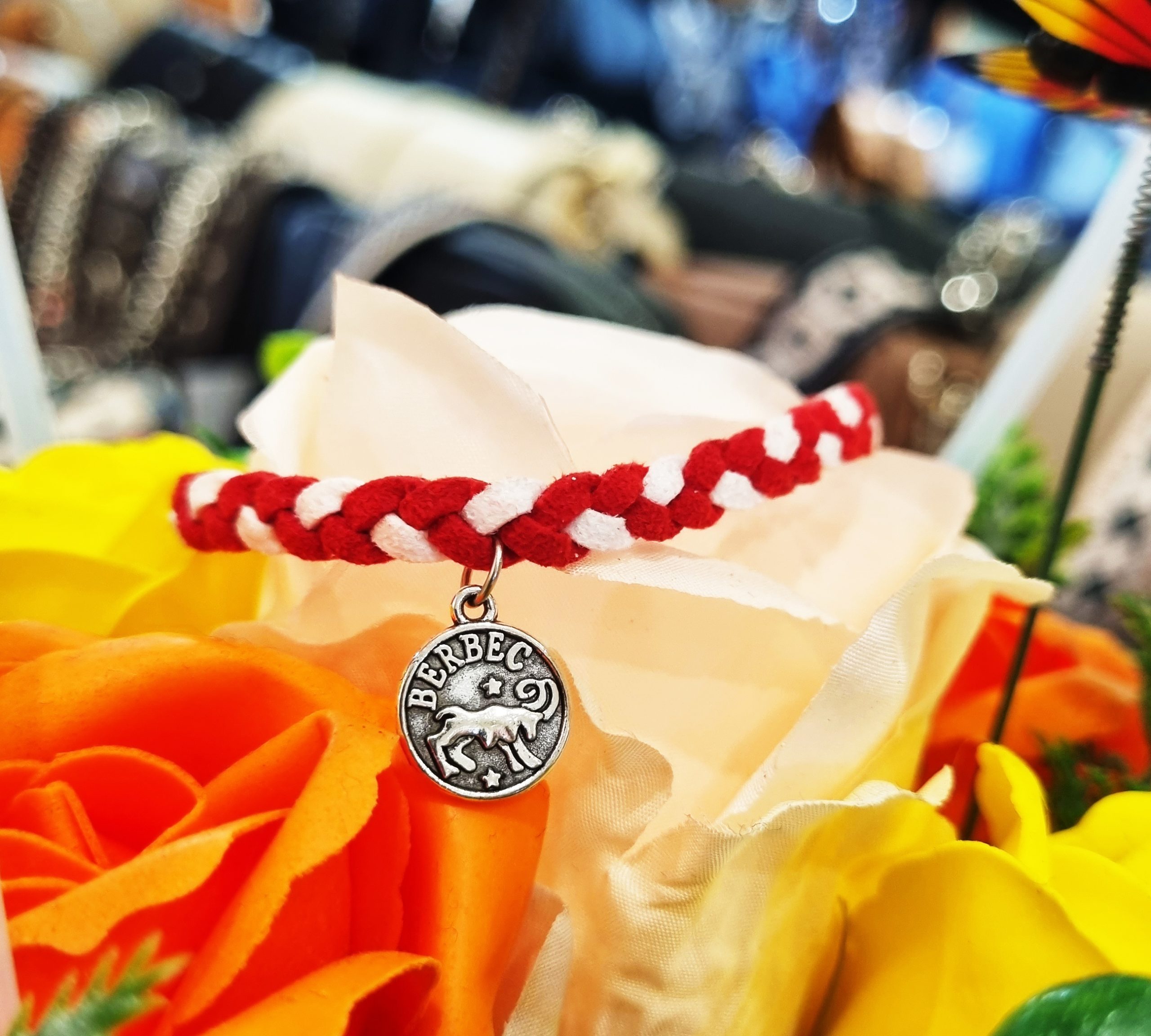 Martisor Bratara Zodia Berbec, din piele intoarsa eco impletita lucrata manual by Wild Bracelets - imagine 2