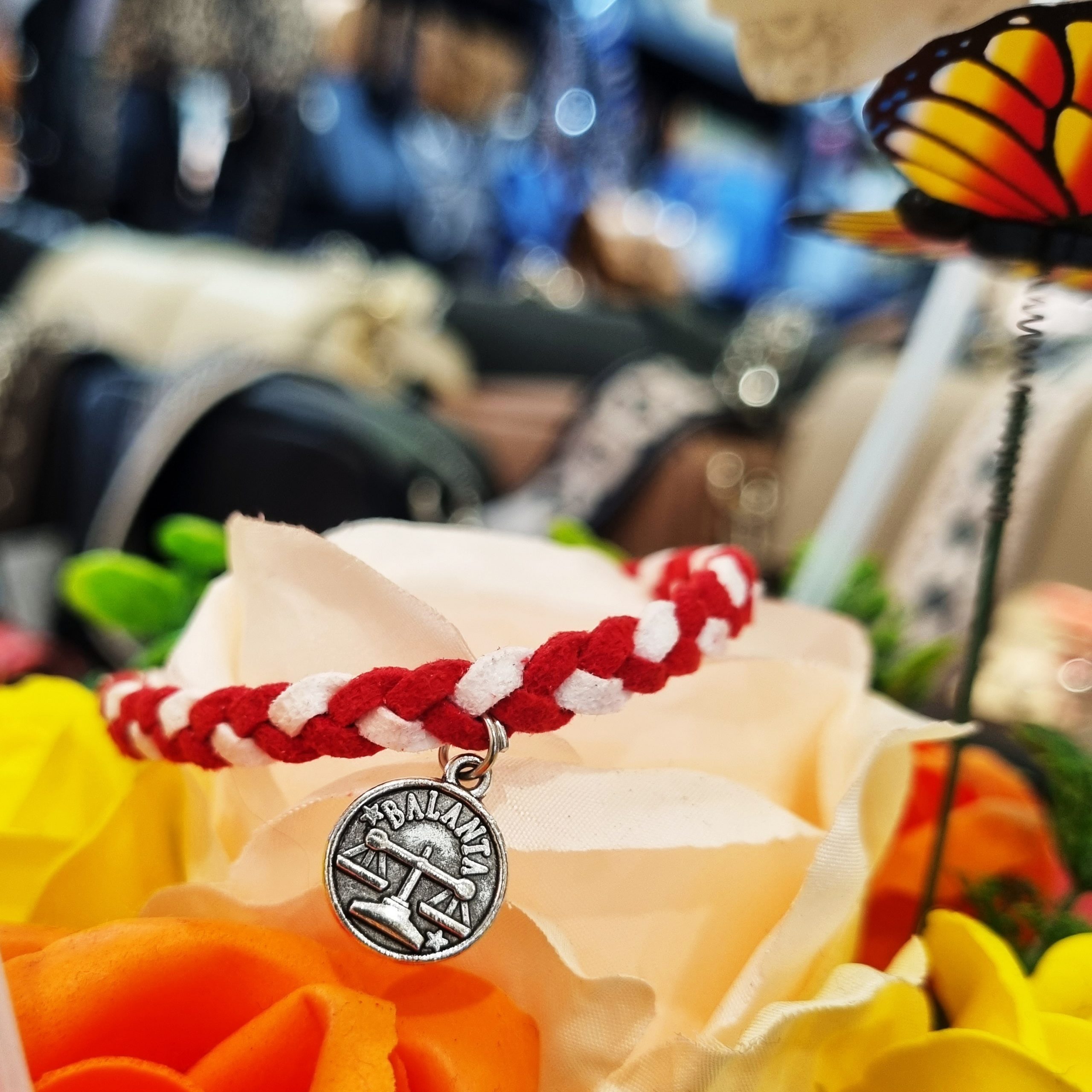 Martisor Bratara Zodia Balanta, din piele intoarsa eco impletita lucrata manual by Wild Bracelets - imagine 2