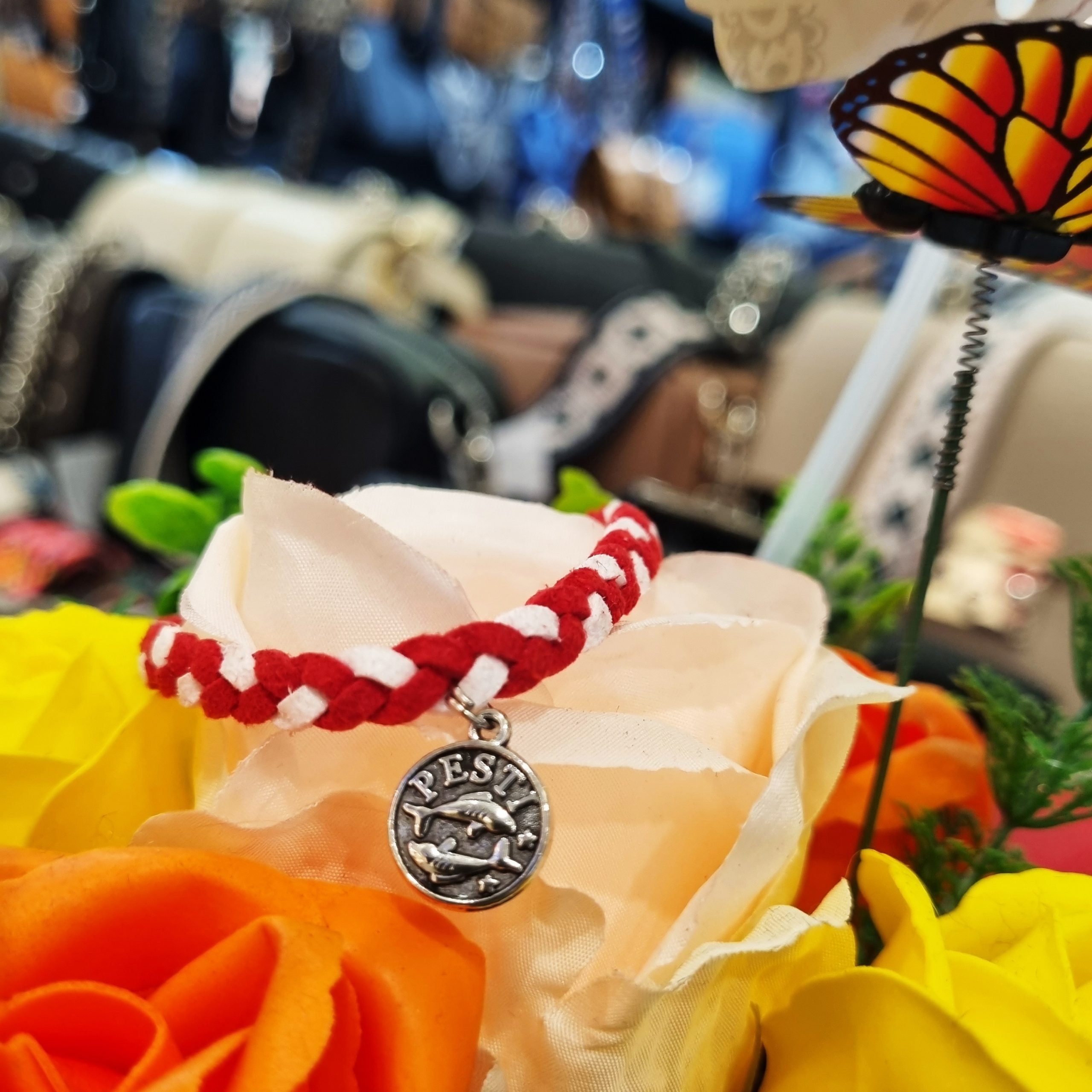 Martisor Bratara Zodia Pesti, din piele intoarsa eco impletita lucrata manual by Wild Bracelets - imagine 2