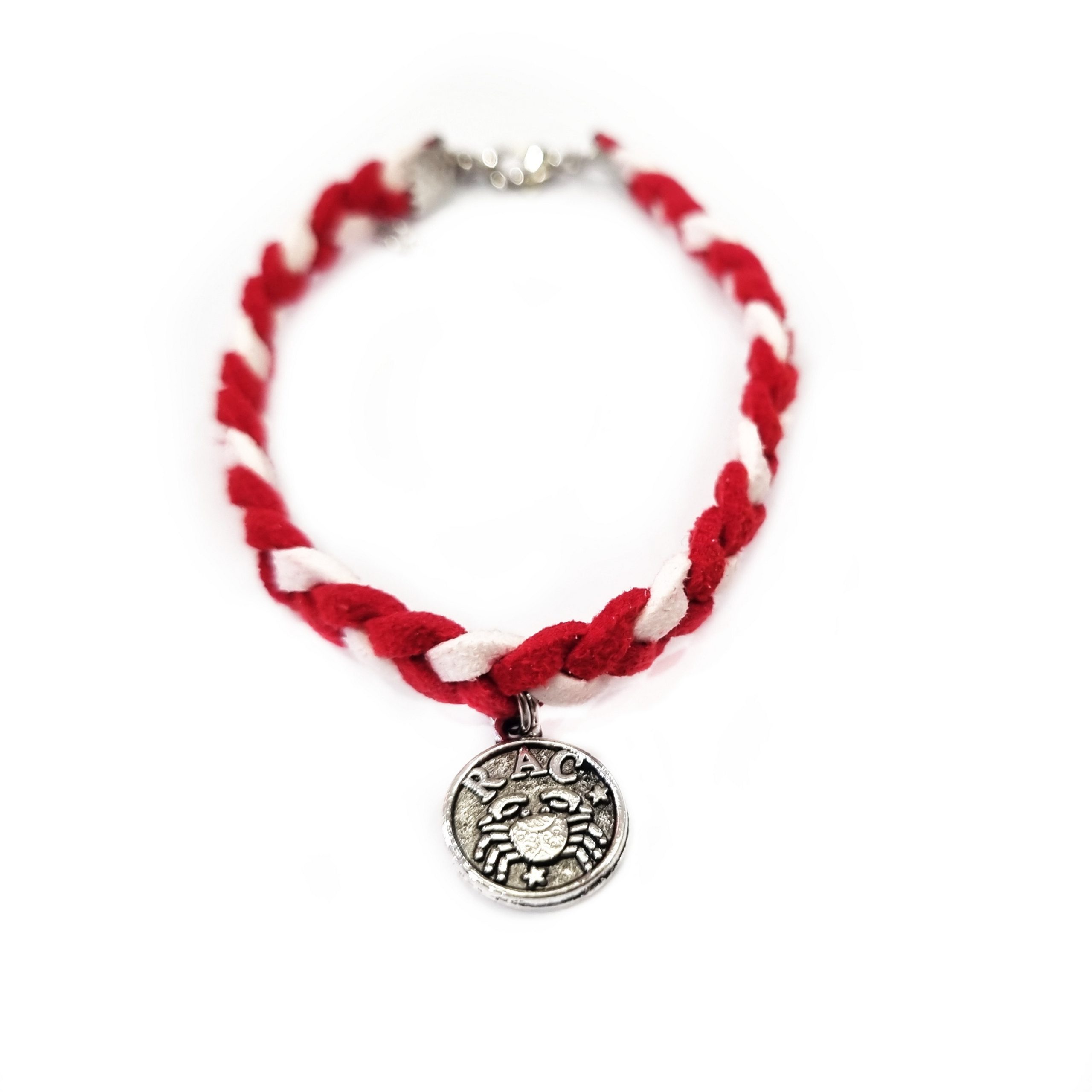 Martisor Bratara Zodia Rac, din piele intoarsa eco impletita lucrata manual by Wild Bracelets