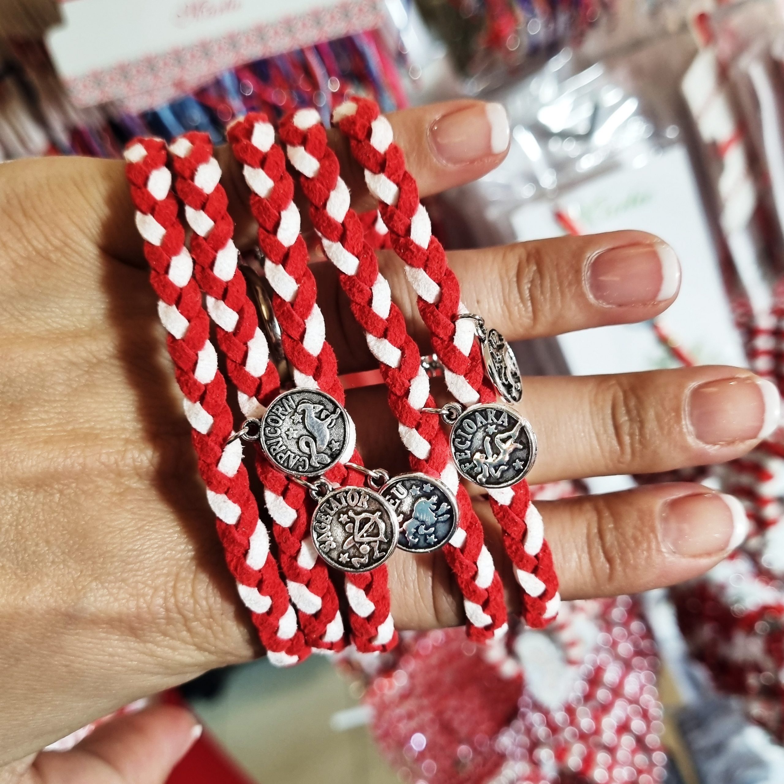 Martisor Bratara Zodia Leu, din piele intoarsa eco impletita lucrata manual by Wild Bracelets - imagine 3