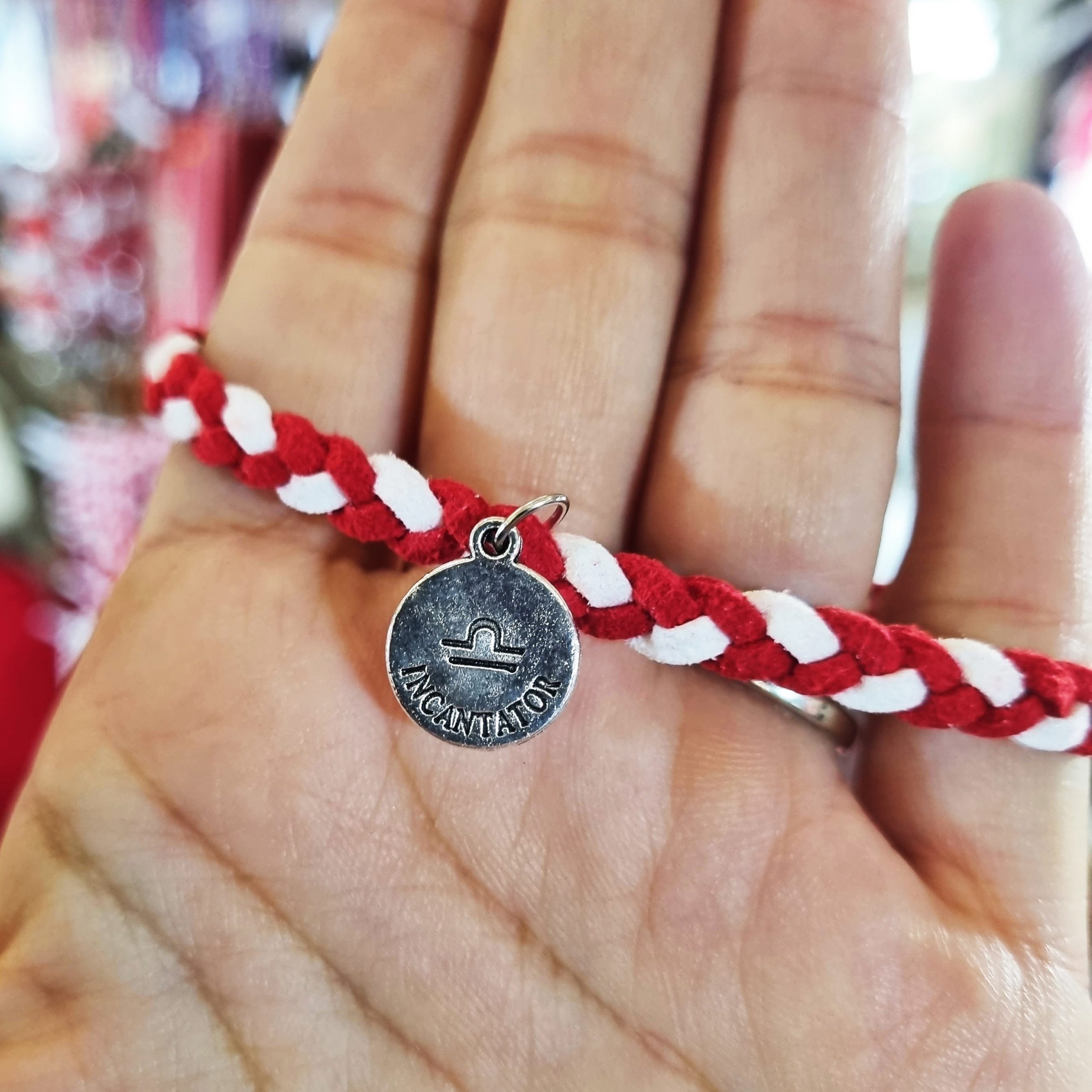 Martisor Bratara Zodia Balanta, din piele intoarsa eco impletita lucrata manual by Wild Bracelets - imagine 3