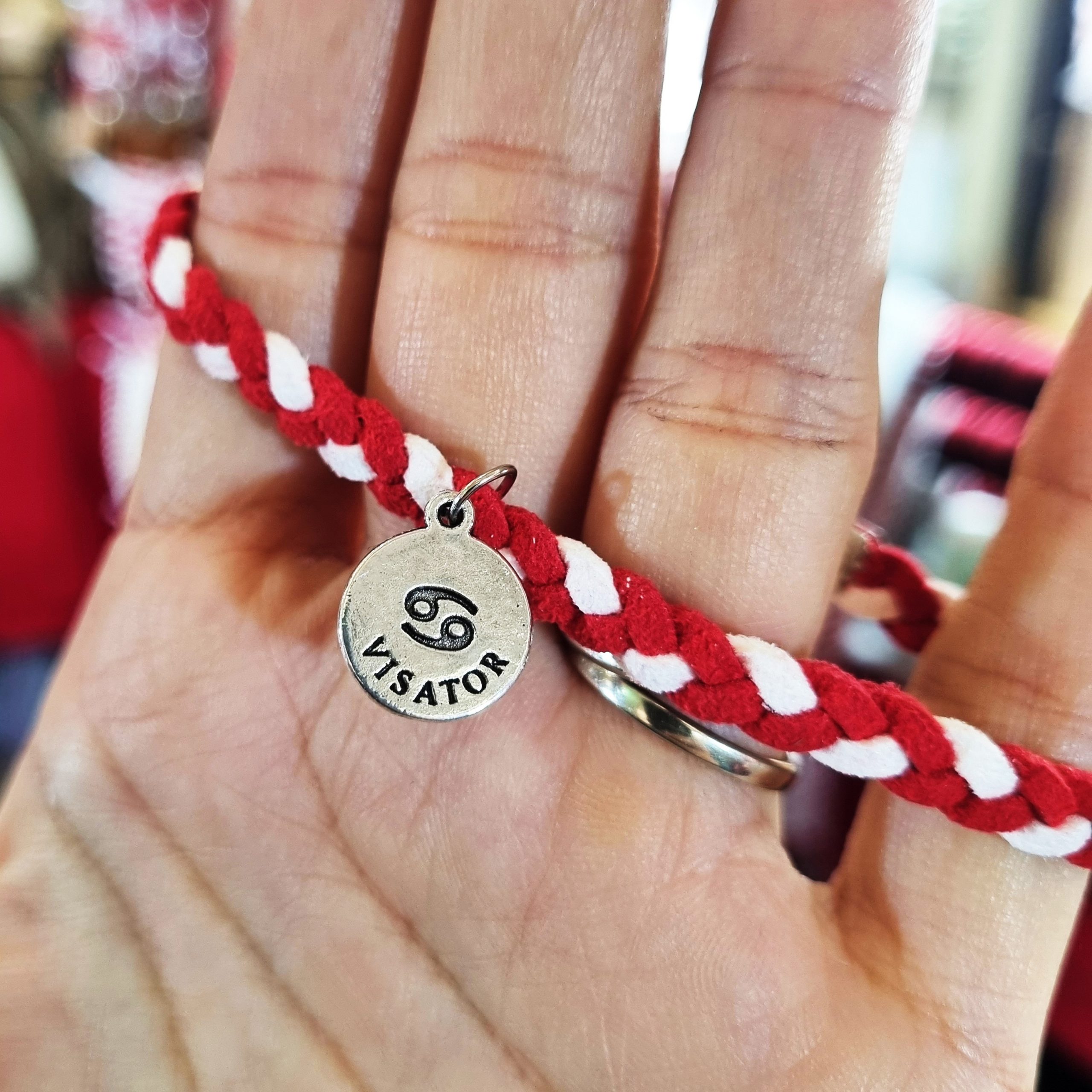 Martisor Bratara Zodia Rac, din piele intoarsa eco impletita lucrata manual by Wild Bracelets - imagine 4