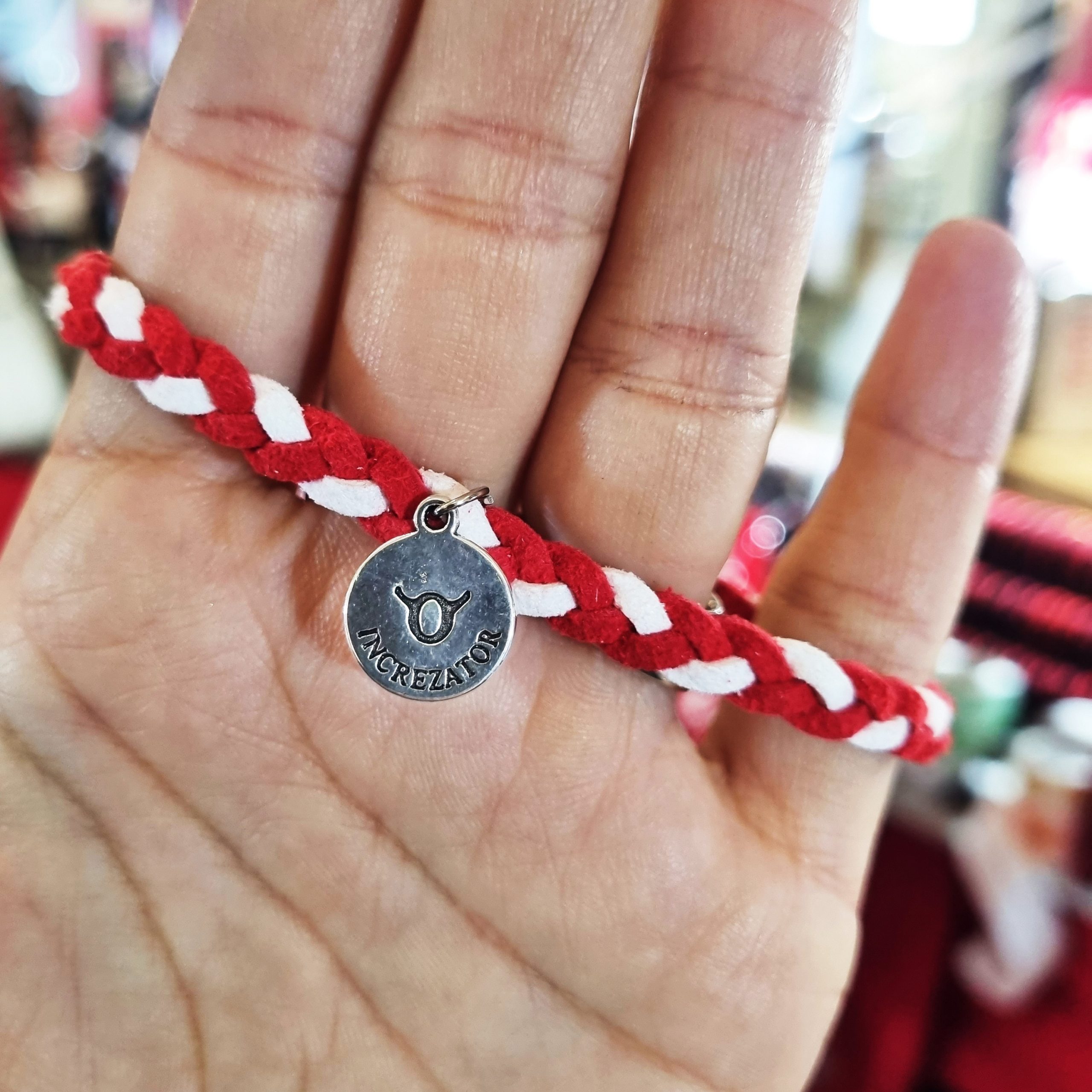 Martisor Bratara Zodia Taur, din piele intoarsa eco impletita lucrata manual by Wild Bracelets - imagine 4