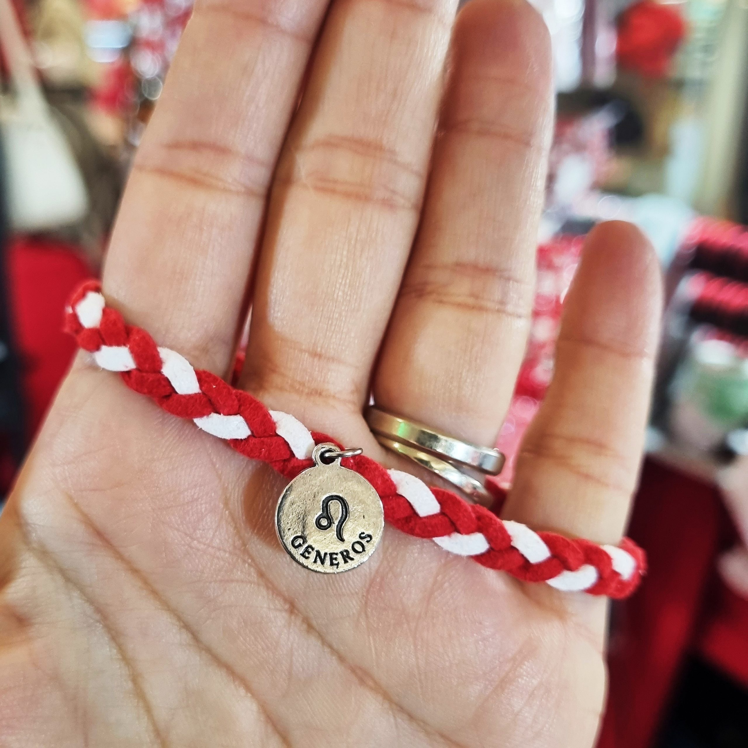 Martisor Bratara Zodia Leu, din piele intoarsa eco impletita lucrata manual by Wild Bracelets - imagine 4